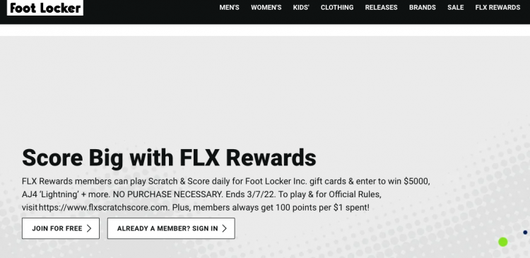 foot locker login page